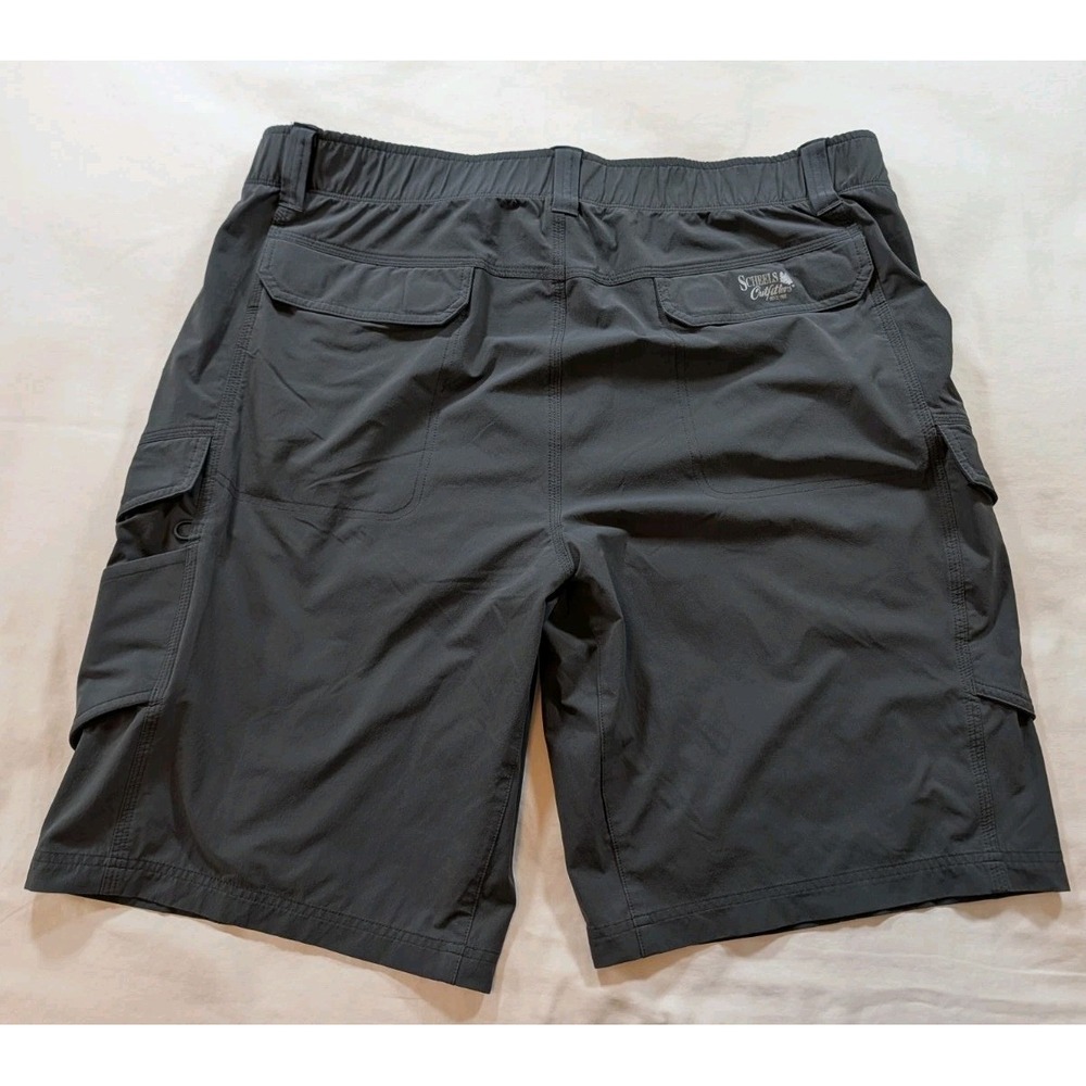 Scheels Outfitter Mens XL Gray Technical Hiking Angler Cargo Shorts Stretch Tech - Picture 8 of 8